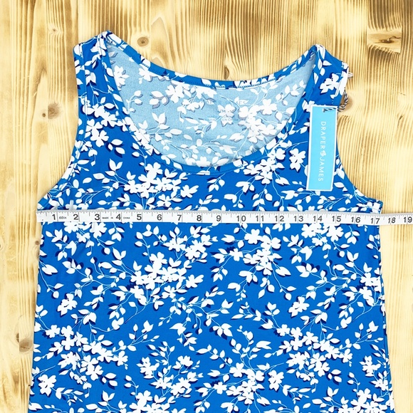 Draper James Blue Floral Ruffle Soft Jersey Tank Dress Sz S/M - Picture 7 of 8